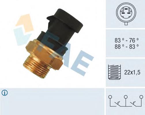 Czujnik temperatury płynu chłodzącego (włączenia wentylatora chłodnicy) Fiat/Alfa/Lancia 46413969 cena, od 21,81 USD