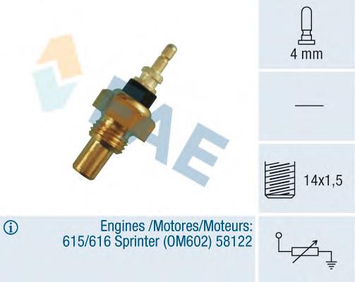 Czujnik temperatury płynu chłodzącego Mercedes A0055422617