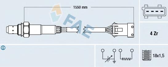 000016289T Peugeot/Citroen Sonda lambda czujnik tlenu przed katalizatorem