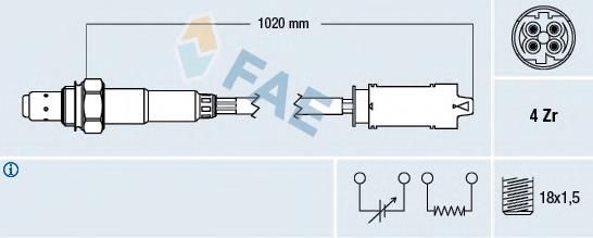 Sonda lambda czujnik tlenu po katalizatorze ENT600062 Engitech