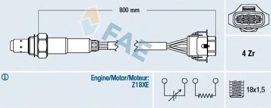 Sonda lambda czujnik tlenu przed katalizatorem 855356 General Motors