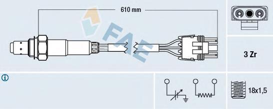 Sonda lambda, czujnik tlenu 77117 FAE