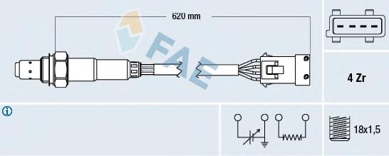 Sonda lambda czujnik tlenu po katalizatorze FAE 77164 cena, od 40,76 USD