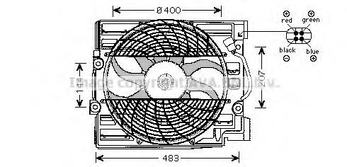 64546919058 BMW Dyfuzor chłodnicy klimatyzacji, w komplecie z wirnikiem i silnikiem