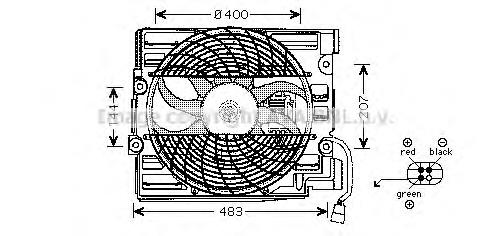 Do koszyka 64546919057 BMW Dyfuzor chłodnicy klimatyzacji, w komplecie z wirnikiem i silnikiem