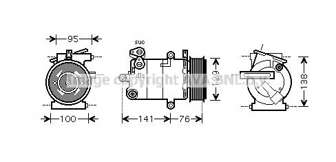 Sprężarka klimatyzacji Ford 6C1H19D786AA