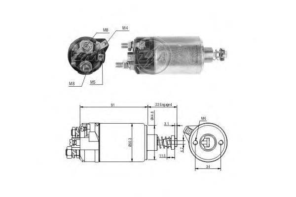 ZM525 ZM elektromagnes rozrusznika