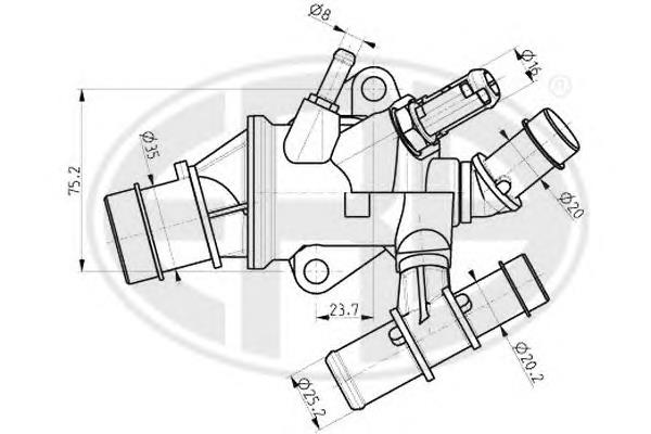 Do koszyka 352317101390 Magneti Marelli Obudowa termostatu