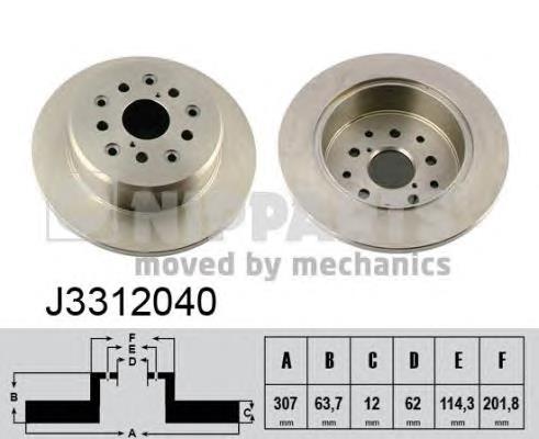 J3312040 Nipparts tarcza hamulcowa tylna