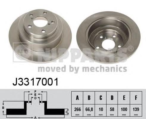 J3317001 Nipparts tarcza hamulcowa tylna