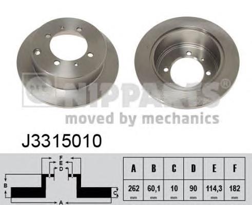 J3315010 Nipparts tarcza hamulcowa tylna