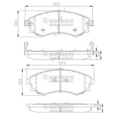 Klocki hamulcowe przednie tarczowe J3600401 Nipparts