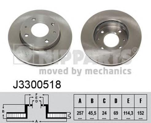 Tarcza hamulcowa przednia J3300518 Nipparts