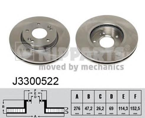 J3300522 Nipparts tarcza hamulcowa przednia