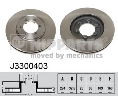 Tarcza hamulcowa przednia J3300403 Nipparts