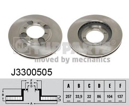 Tarcza hamulcowa przednia J3300505 Nipparts