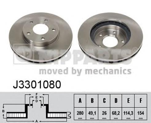 J3301080 Nipparts Tarcza hamulcowa przednia