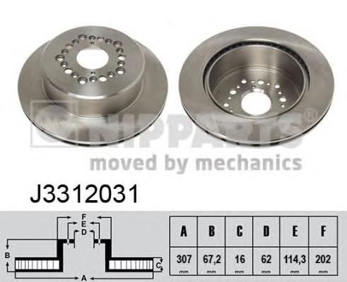 Tarcza hamulcowa tylna J3312031 Nipparts