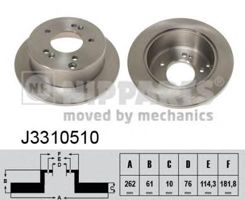 J3310510 Nipparts tarcza hamulcowa tylna