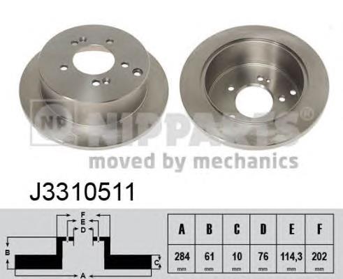 J3310511 Nipparts Tarcza hamulcowa tylna