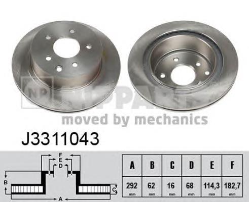 J3311043 Nipparts tarcza hamulcowa tylna