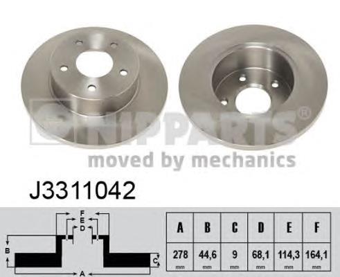 J3311042 Nipparts Tarcza hamulcowa tylna