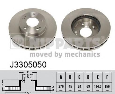 Tarcza hamulcowa przednia J3305050 Nipparts