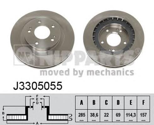 Do koszyka MR334996 Mitsubishi Tarcza hamulcowa przednia