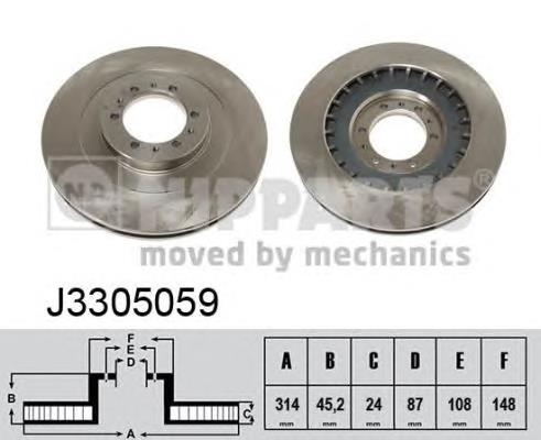 J3305059 Nipparts tarcza hamulcowa przednia