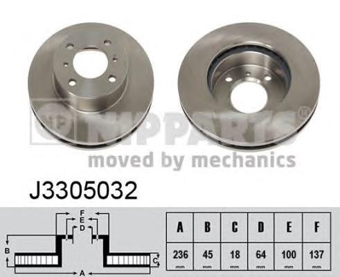 J3305032 Nipparts Tarcza hamulcowa przednia