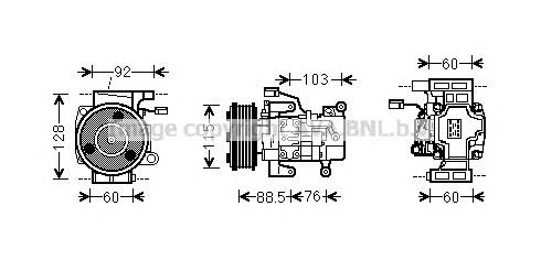Sprężarka klimatyzacji Mazda H12A0BW4JZR cena, od 326,91 USD