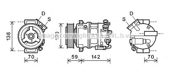 Sprężarka klimatyzacji Opel 1618416 cena, od 508,93 USD