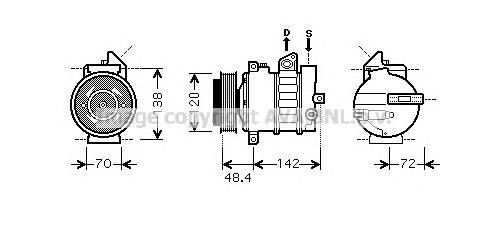Sprężarka klimatyzacji Mercedes A0022303311