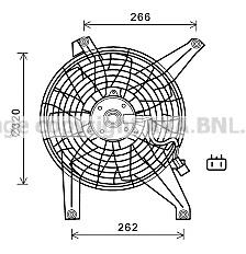 Dyfuzor chłodnicy klimatyzacji, w komplecie z wirnikiem i silnikiem MR360801 Mitsubishi