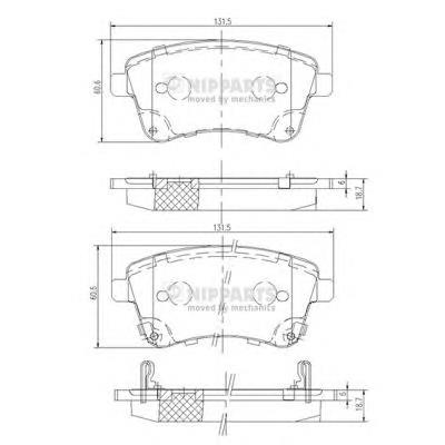 N3600331 Nipparts klocki hamulcowe przednie tarczowe