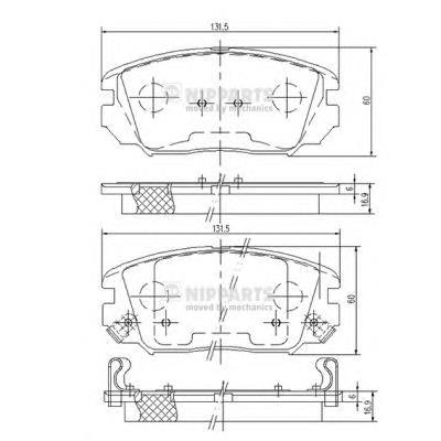 N3600543 Nipparts Klocki hamulcowe przednie tarczowe