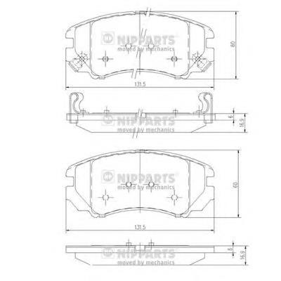 Do koszyka 581012CA00 Hyundai/Kia Klocki hamulcowe przednie tarczowe