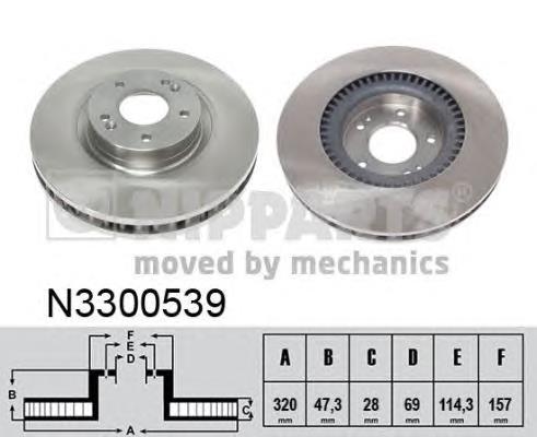 N3300539 Nipparts tarcza hamulcowa przednia