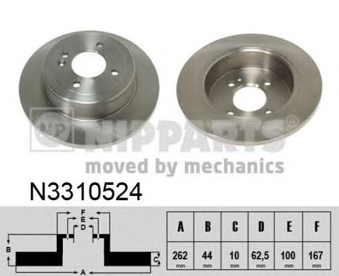 Tarcza hamulcowa tylna DPK18C Japan Parts