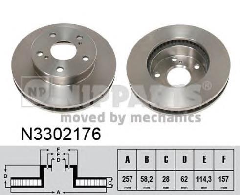 N3302176 Nipparts tarcza hamulcowa przednia