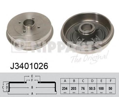 J3401026 Nipparts Bęben hamulcowy tylny