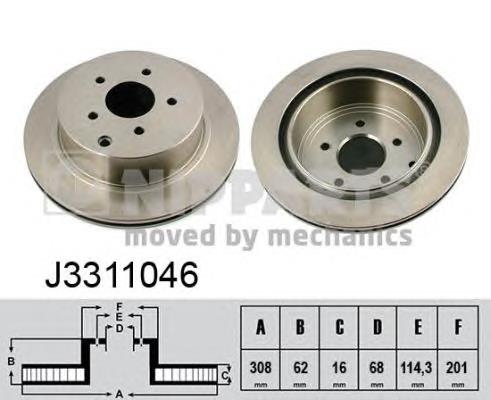 J3311046 Nipparts tarcza hamulcowa tylna