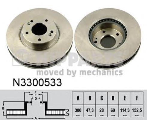 N3300533 Nipparts tarcza hamulcowa przednia