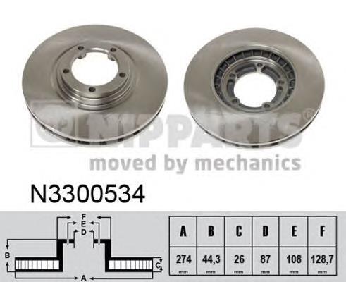 N3300534 Nipparts tarcza hamulcowa przednia