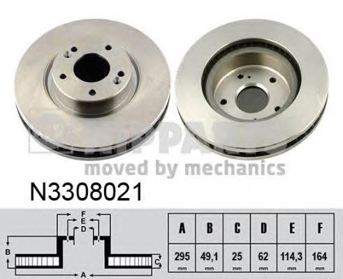 N3308021 Nipparts tarcza hamulcowa przednia