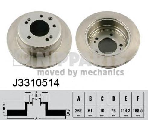 J3310514 Nipparts tarcza hamulcowa tylna