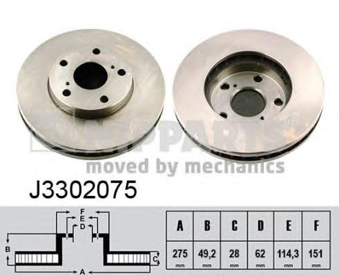 J3302075 Nipparts Tarcza hamulcowa przednia