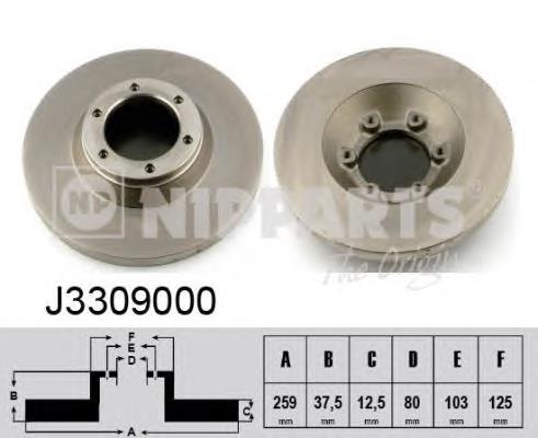 Tarcza hamulcowa przednia J3309000 Nipparts