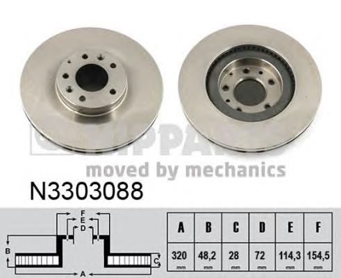 N3303088 Nipparts tarcza hamulcowa przednia