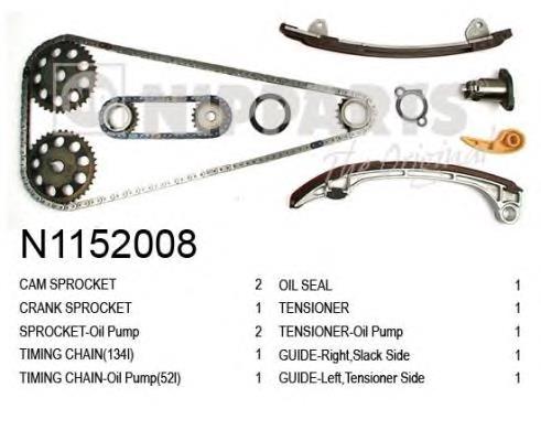 N1152008 Nipparts Łańcuch rozrządu, zestaw